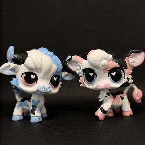 Littlest pet shop custom valentines cows pink and blue